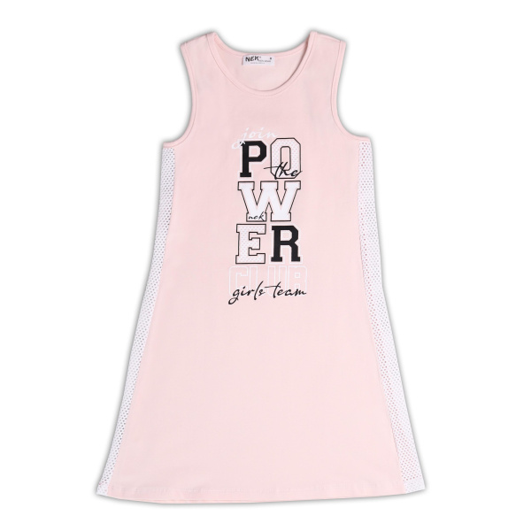 Φόρεμα Ροζ Μακό Αμάνικο "Power"- Nek