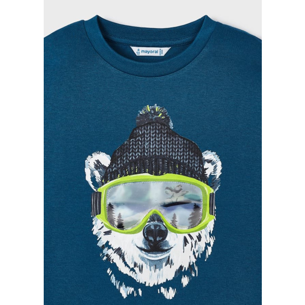 Μπλούζα Μακρυμάνικη Μακό Μπλε 13-04036-038 "Panda"- Mayoral - Image 2
