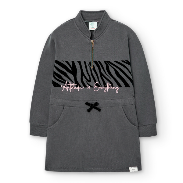 Φόρεμα Φούτερ 417079-8131 Γκρι "Attitude Is Everything" - Boboli