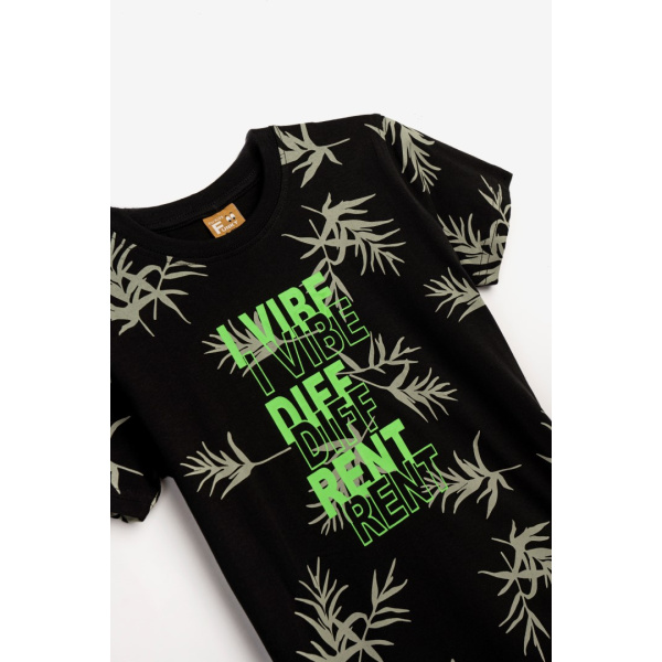Μπλούζα Μαύρη Floral "I Vibe Diffrent" 124-105131-1 - Funky - Image 3