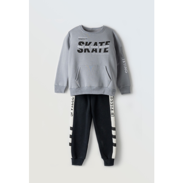 Σετ Φόρμα Φούτερ Γκρι "Skate" 243703g - Hashtag