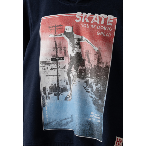 Σετ Φόρμα Φθινοπωρινή Μπλε Με Κουκούλα "Skate" 243717 - Hashtag - Image 3
