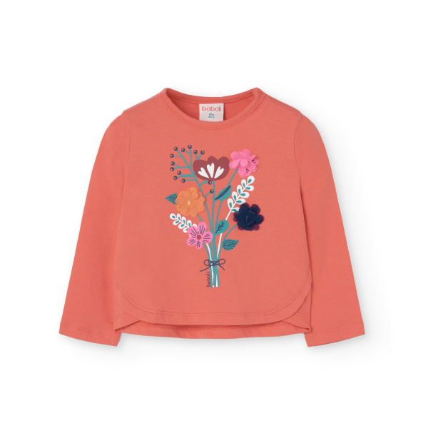 Μπλούζα Μακό Πορτοκαλί "Flowers" 209023-5161 - Boboli