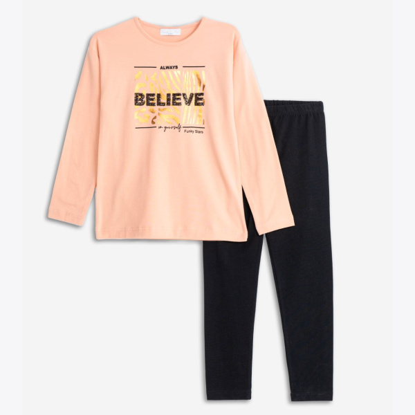 Σετ Κολάν Ροζ "Belive" 225-521104-1 - Funky - Image 2