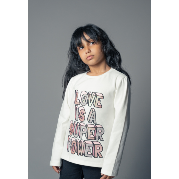 Σετ Κολάν Λευκό "Love Is A Super Power" 243113w - Ebita