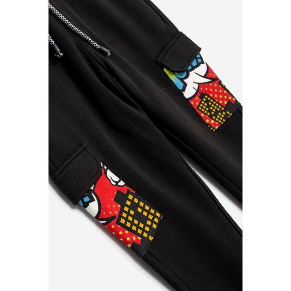 Σετ Φόρμα Φούτερ Μαύρη Με Κουκούλα "For Funky Kids" 225-117154-1 - Funky - Image 3