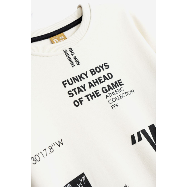 Μπλούζα Λευκή Φούτερ "Fynky Boys" 225-192103-2 - Funky - Image 2