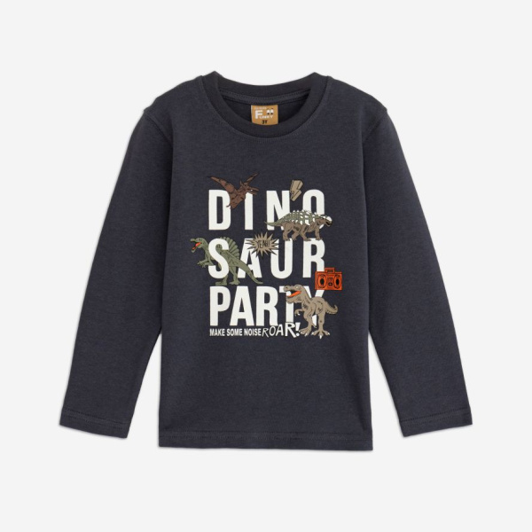 Μπλούζα Γκρι Μακό "Dinosaur Party" 225-306123-1 - Funky