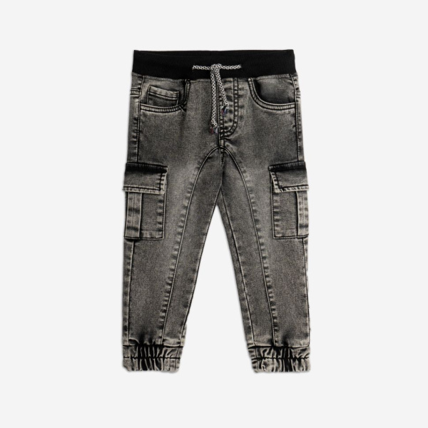 Παντελόνι Μαύρο Cargo 225-312100-1 - Funky