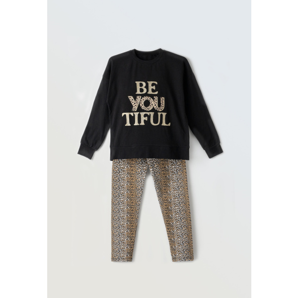 Σετ Κολάν Μαύρο Τιγρέ "Be You Tiful" 233114 - Ebita