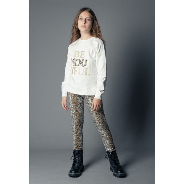 Σετ Κολάν Λευκό Τιγρέ "Be You Tiful" 233114w - Ebita