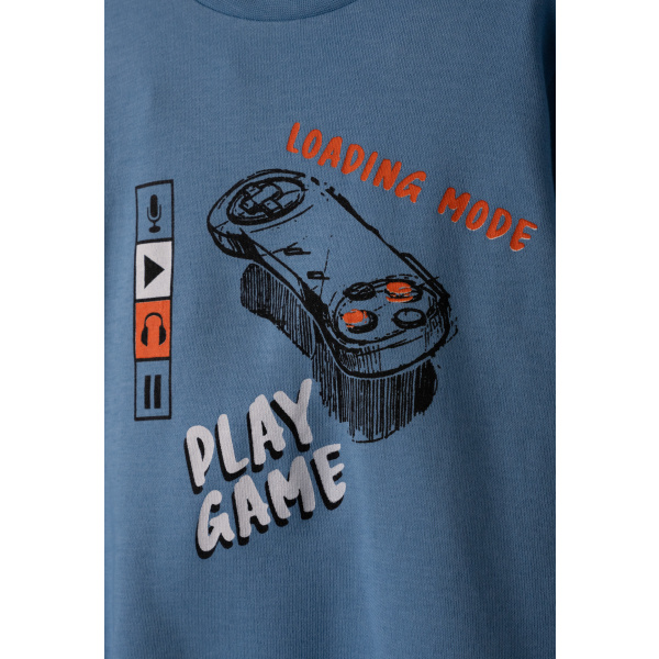 Σετ Πιτζάμα Γαλάζια "Play Game" H-355 - Hashtag - Image 2