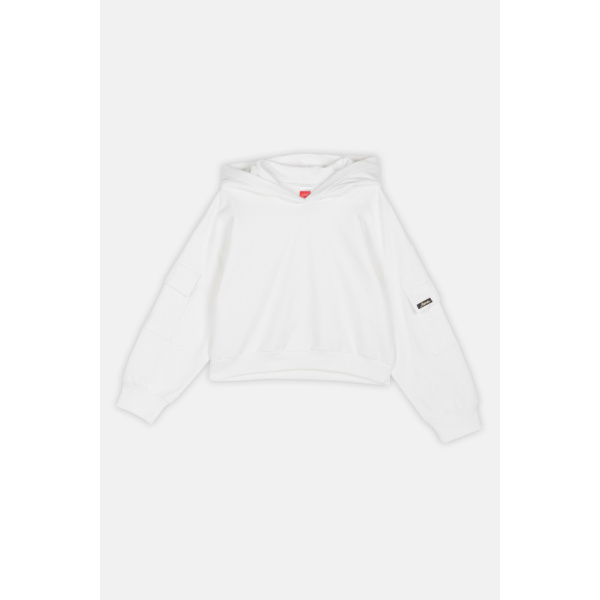 Μπλούζα Λευκή Crop Top Με Κουκούλα 2463505 - Joyce