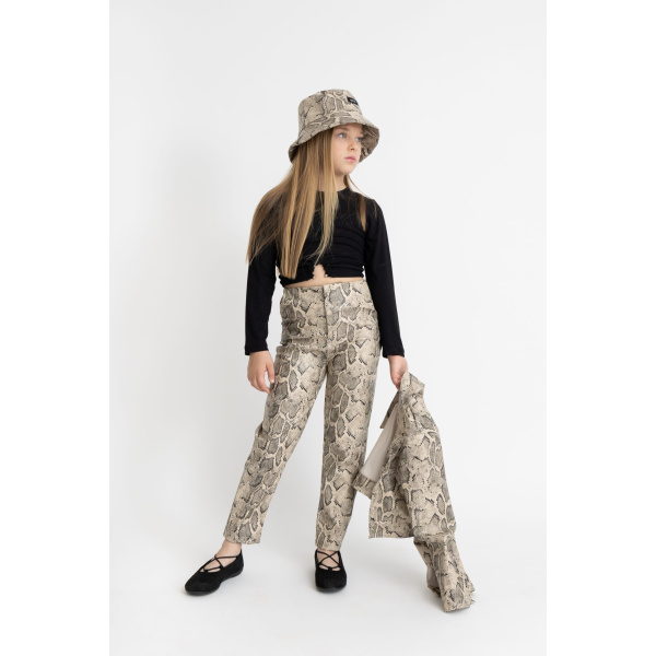 Παντελόνι Μπεζ Snake Print A16021-04 - Alice