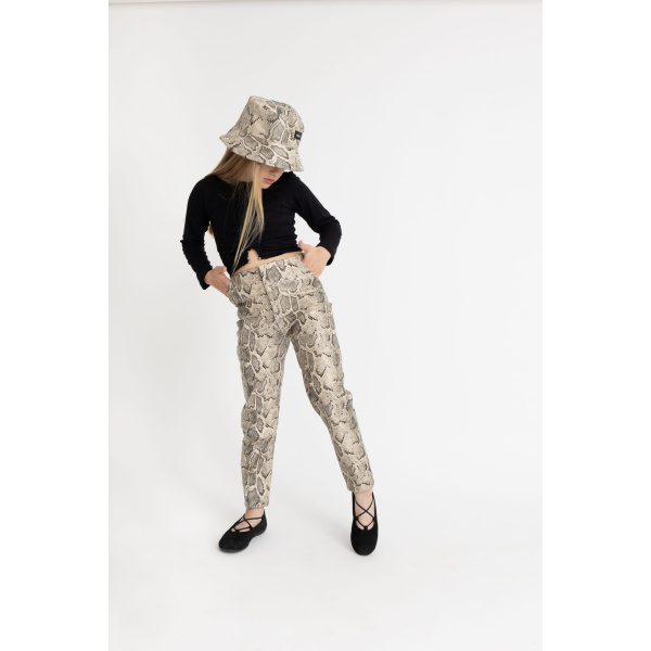 Παντελόνι Μπεζ Snake Print A16021-04 - Alice - Image 2