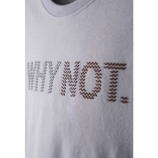 Μπλούζα Μακό Γκρι "Why not" 254703 - Hashatg - Image 3