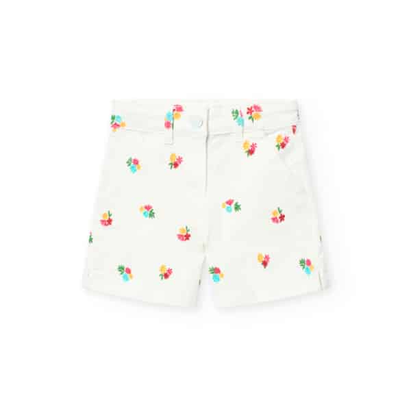 Σορτσάκι Λευκό Τζιν Floral 401094-1100 - Boboli