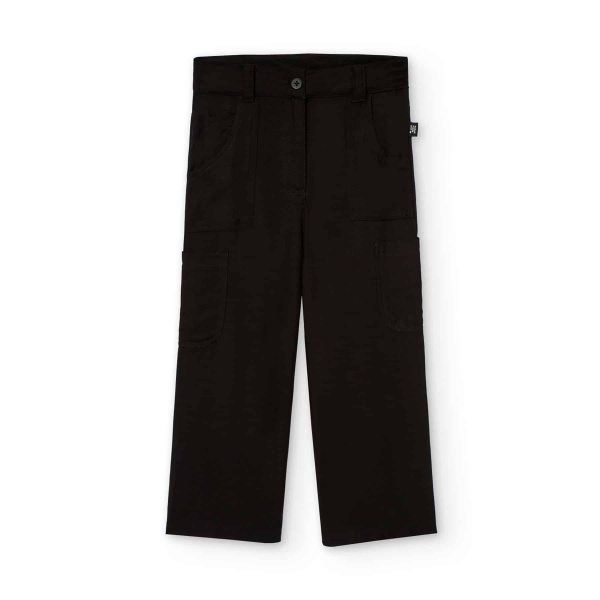 Παντελόνι Wide Leg Μαύρο Cargo Ελαστικό 441054-890 - Boboli