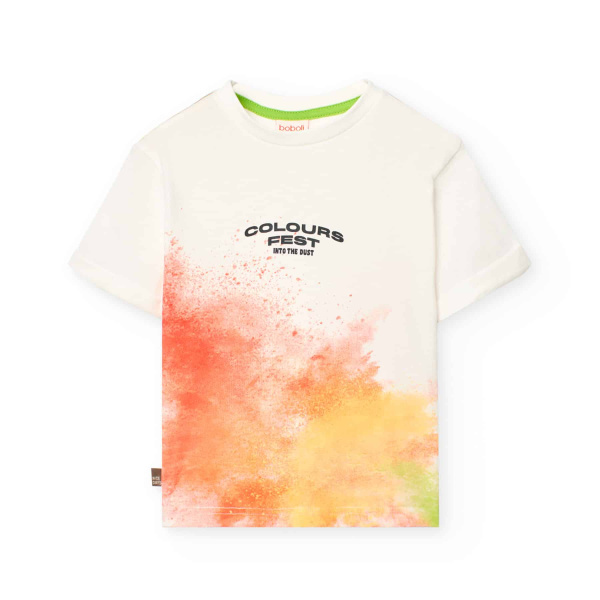 Μπλούζα Λευκή Μακό "Colours fest into the dust" 521109-1111 - Boboli