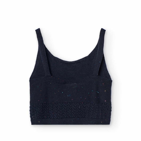Μπλούζα Μπλε Crop Top Πλεκτή 721088-2440 - Boboli - Image 2