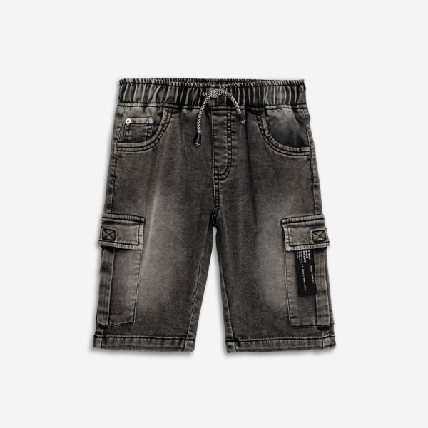 Βερμούδα Τζιν Μαύρη Cargo 125-114100-1 - Funky