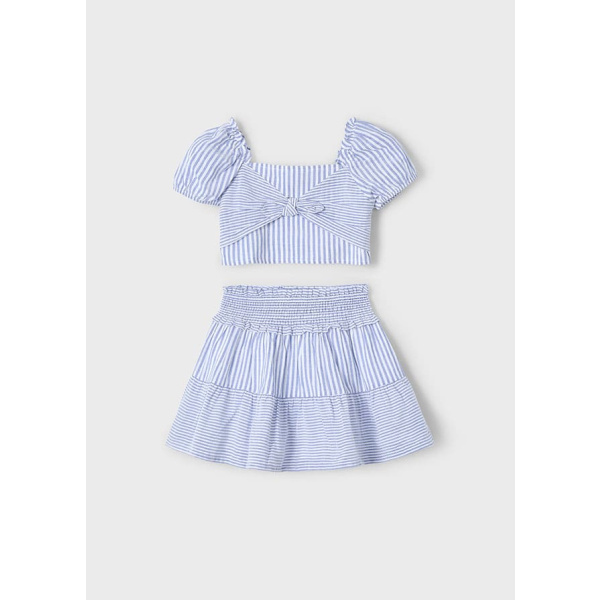 Σετ Φούστα Ριγέ Μπλε Με Crop Top Μπλούζα 25-03945-031 - Mayoral - Image 2