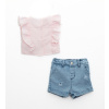 Σετ Τζιν Σορτσάκι Με Ροζ Μπλούζα Crop Top 25-10116 - Restart - Image 2