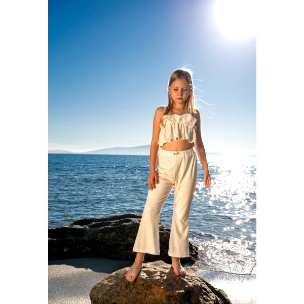 Σετ Παντελόνα Με Crop Top Χρυσό 254039 - Ebita - Image 2