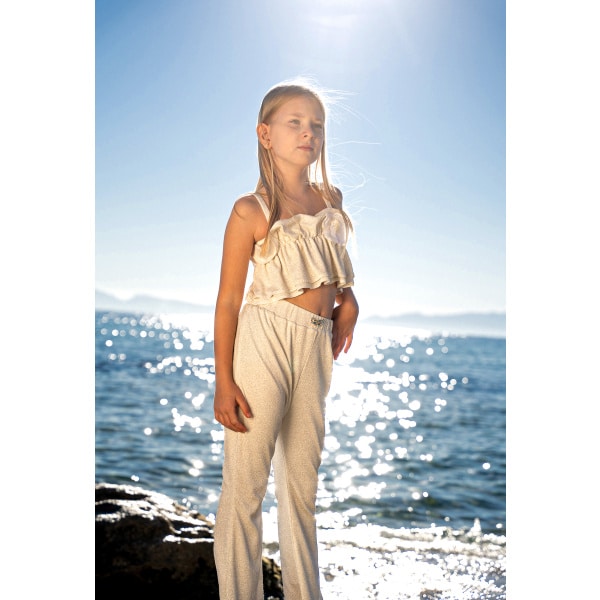 Σετ Παντελόνα Με Crop Top Χρυσό 254039 - Ebita - Image 3
