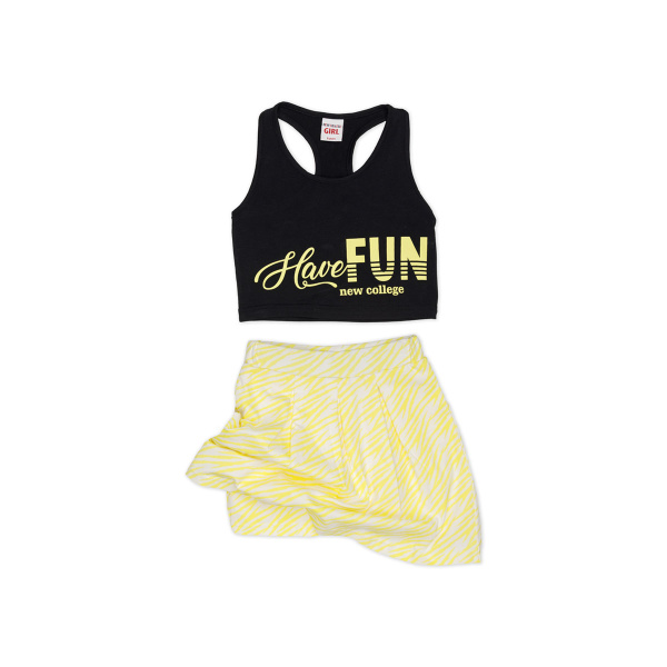 Σετ Παντελονόφουστα Μακό Κίτρινη "Have Fun" 36-8471 - New College