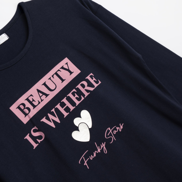 Σετ Κολάν Μπλε "Beauty is where" 226-521124-1 - Funky - Image 2