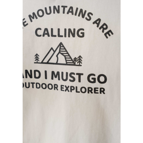 Μπλούζα Λευκή Μακρυμάνικη Μακό "Outdoor explorer" 255711w - Hashtag - Image 3