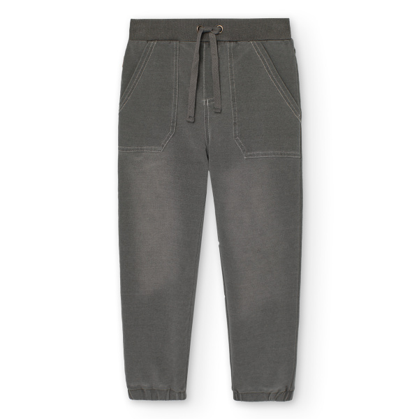 Παντελόνι Γκρι Ελαστικό Με Κορδόνι 590644 GREY - Boboli